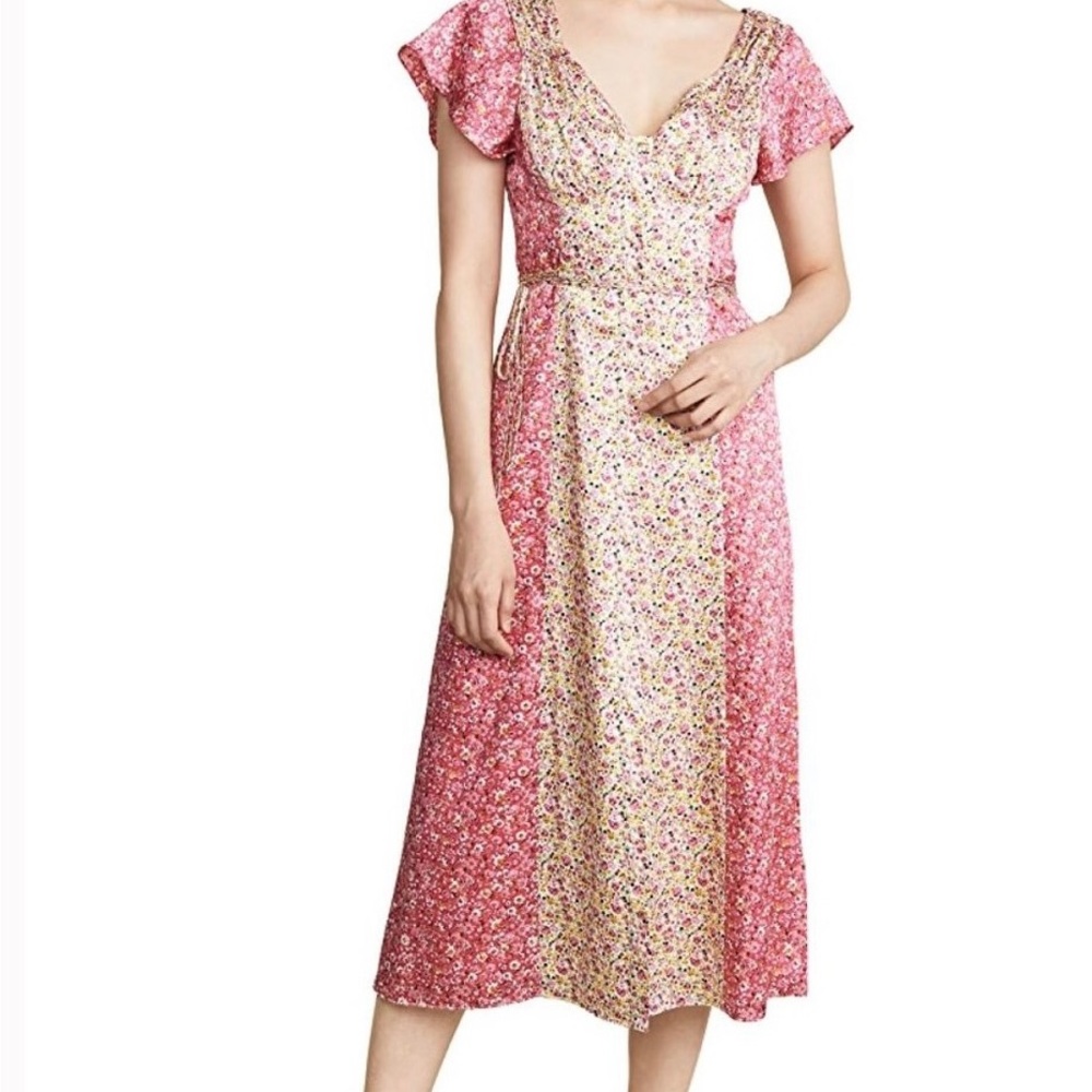 NWT Cinq A Sept Jessica Floral Midi dress, size 4, pink multi color